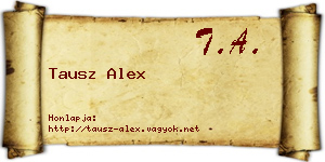 Tausz Alex névjegykártya